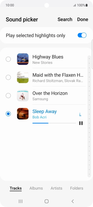 Once you've found a ring tone you like, press Done.