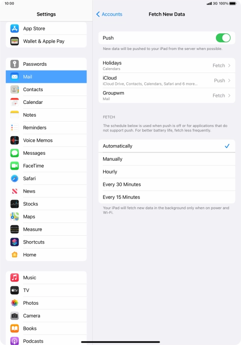 Press the indicator next to 