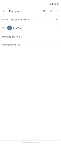 Press the text input field and write the text for your email message.