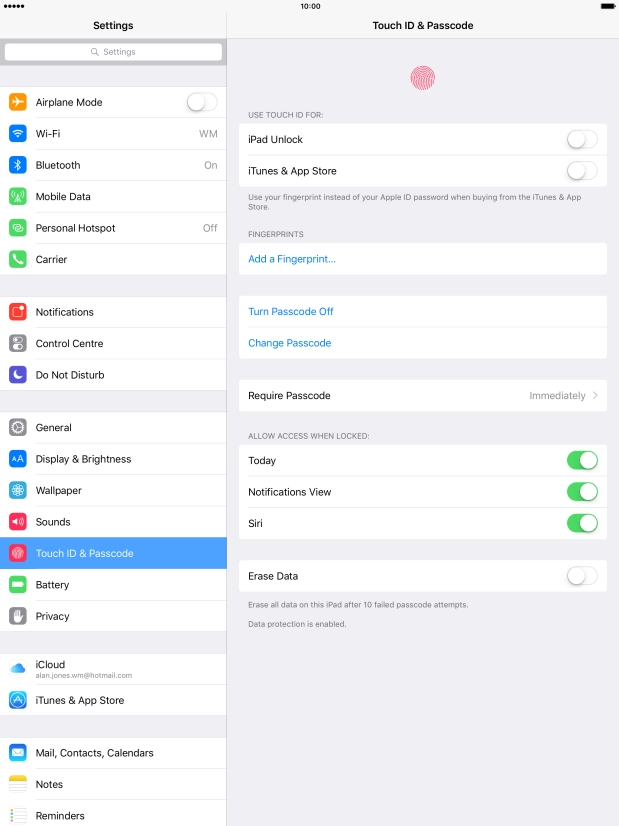 Press the indicator next to 