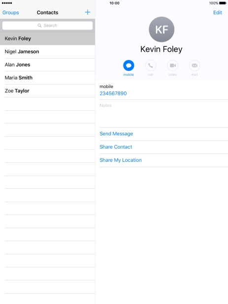Press the new contact icon.