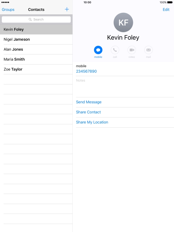Press the new contact icon.