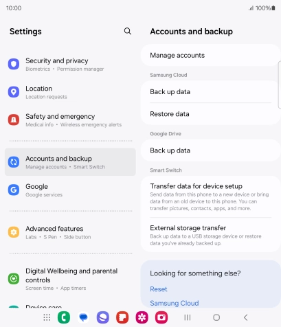 Press Manage accounts.