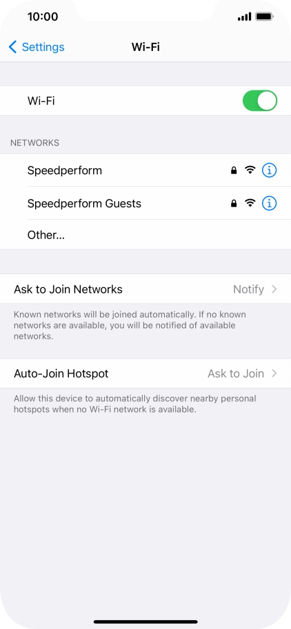Press the required Wi-Fi network and key in the password for the Wi-Fi network.