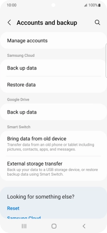 Press Manage accounts.