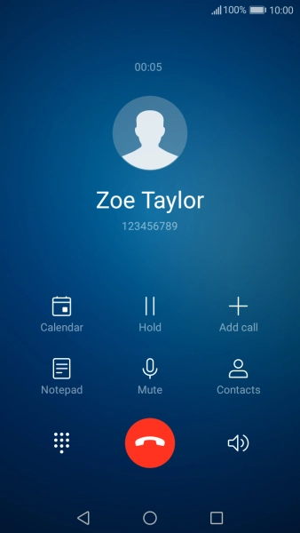 Press the end call icon.