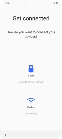 Press the required transfer method and follow the instructions on the screen to transfer content from another phone.