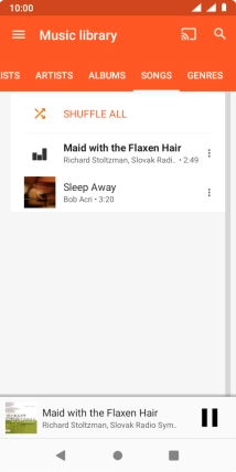 Press the song title at the bottom of the screen.