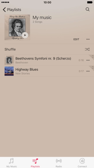 Go to the required category or playlist and press the required audio file.