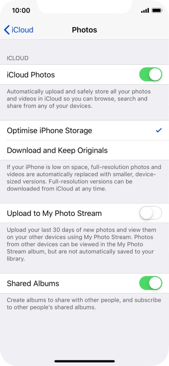 Press the indicator next to 