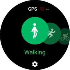 Drag your finger right or left to select the required activity.