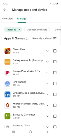 Press the required app.