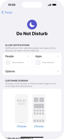 Press People and follow the instructions on the screen to select which contacts you would like to receive calls and notifications from when Do Not Disturb is turned on.