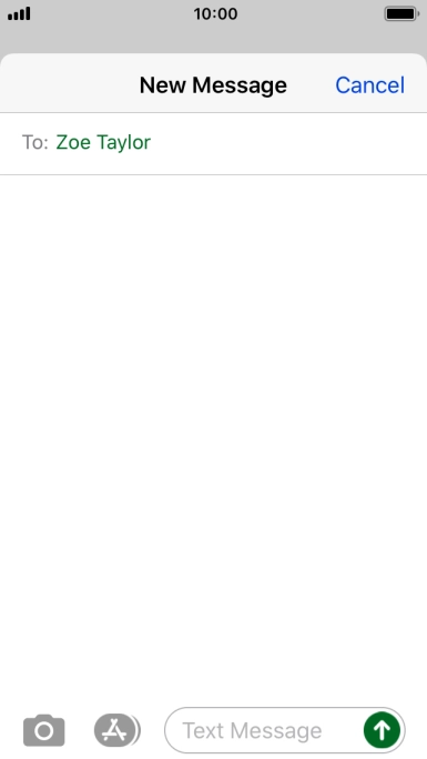 Press the text input field and write the text for your picture message.