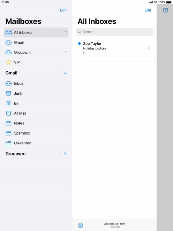 Press the required email account.
