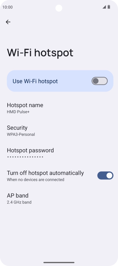 Press Hotspot password.