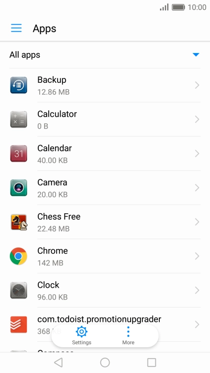 Press the required app.