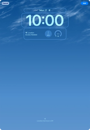 To customise the way the lock screen date is displayed, press the date widget and follow the instructions on the screen to select the required widget display mode.