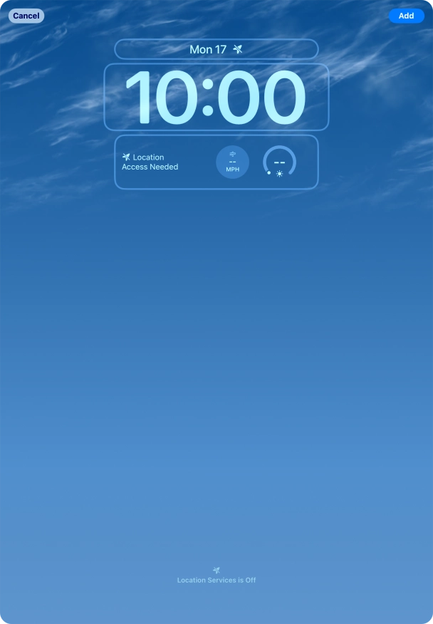 To customise the way the lock screen date is displayed, press the date widget and follow the instructions on the screen to select the required widget display mode.