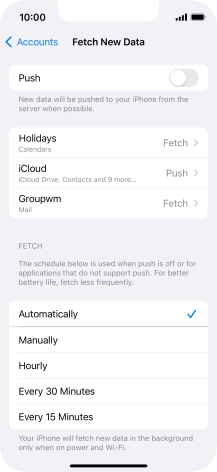 If you turn off the function, press the required setting.