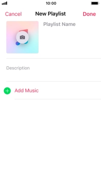 Press the text input field and key in a name for the playlist.