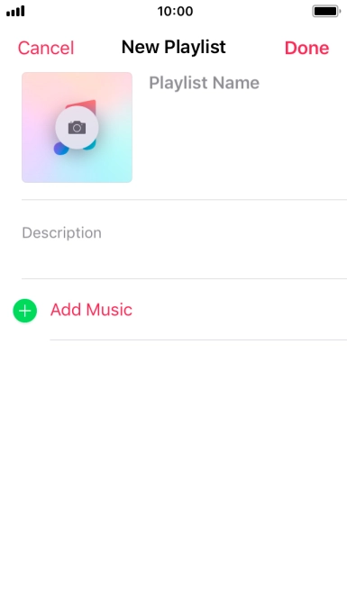 Press the text input field and key in a name for the playlist.