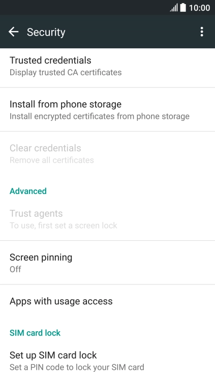Press Set up SIM card lock.