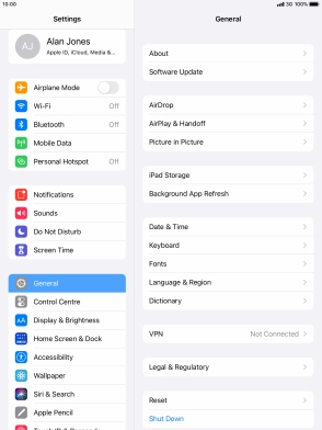 Press your Apple ID.