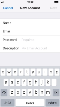 Press Password and key in the password for your email account.