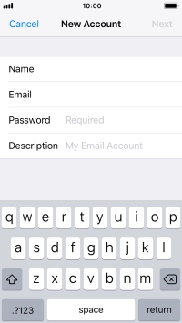 Press Password and key in the password for your email account.