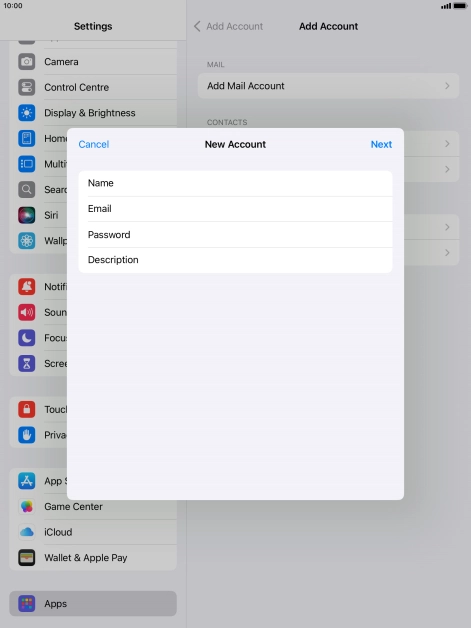 Press Description and key in the required name.