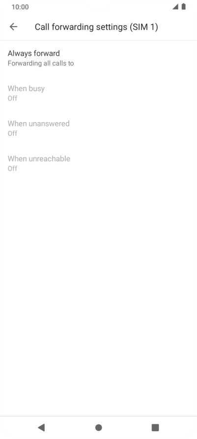 Press the required divert type.