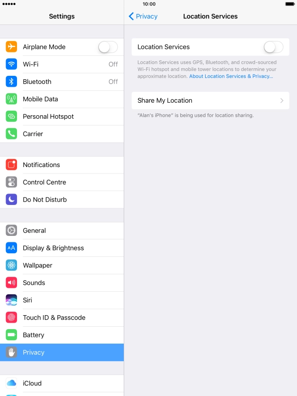 Press the indicator next to 