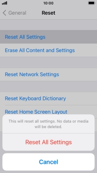 Press Reset All Settings.