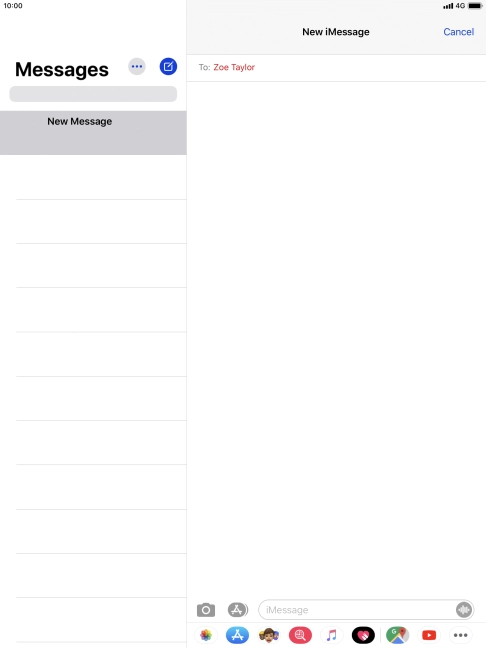 Press the text input field and key in the required text.