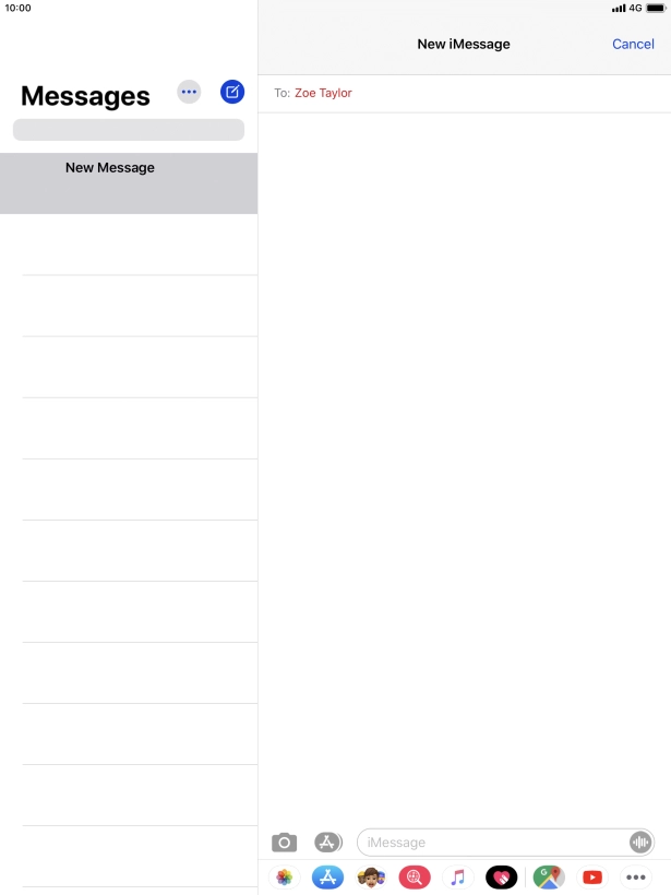 Press the text input field and key in the required text.