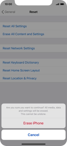 Press Erase iPhone.