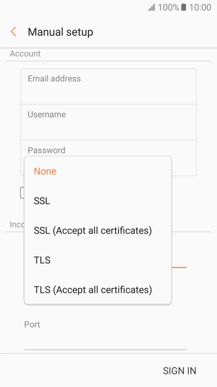 Press None to turn off the function.