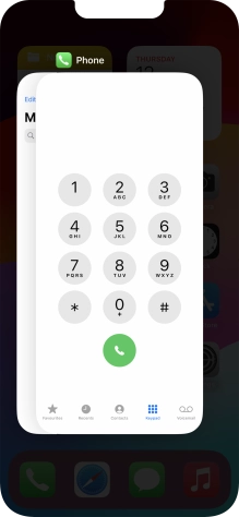 Slide upwards on the required application to end it.