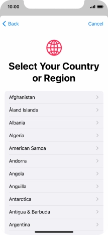 Press the required country.