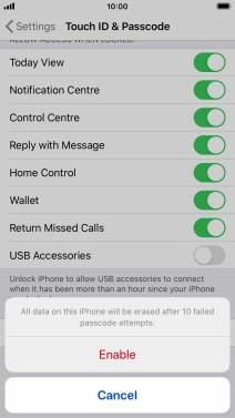 If you turn on the function, press Enable.