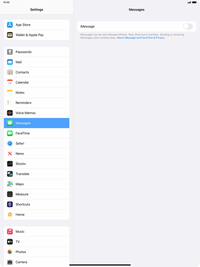 Press the indicator next to 