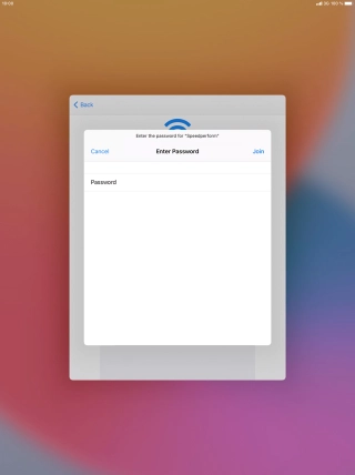 Key in the password for the Wi-Fi network and press Join.