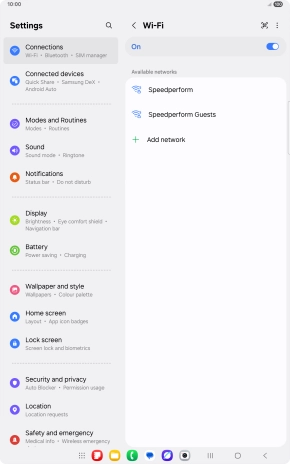Press the required Wi-Fi network.