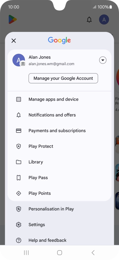 Press Manage apps and device.