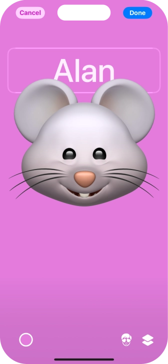 Press the name field and follow the instructions on the screen to select the required font and colour for your name on the Contact Poster.