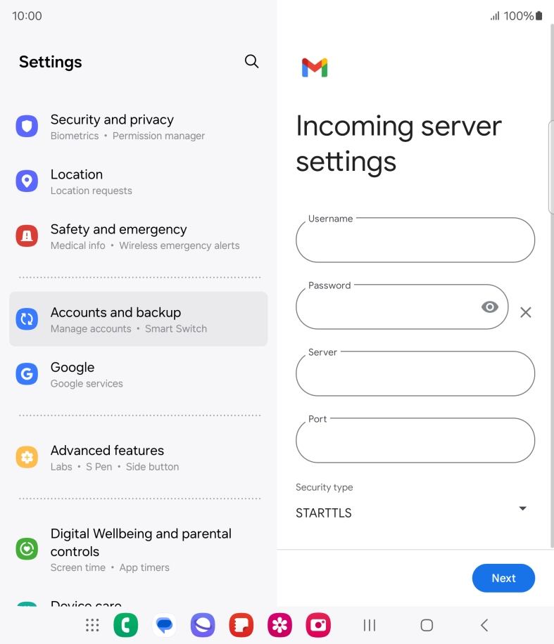 Press the field below 