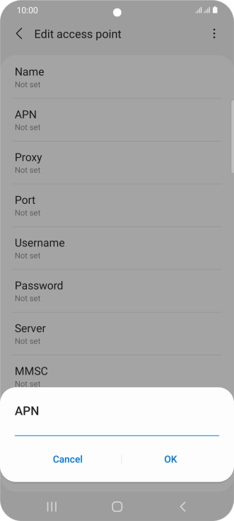 Key in live.vodafone.com and press OK.