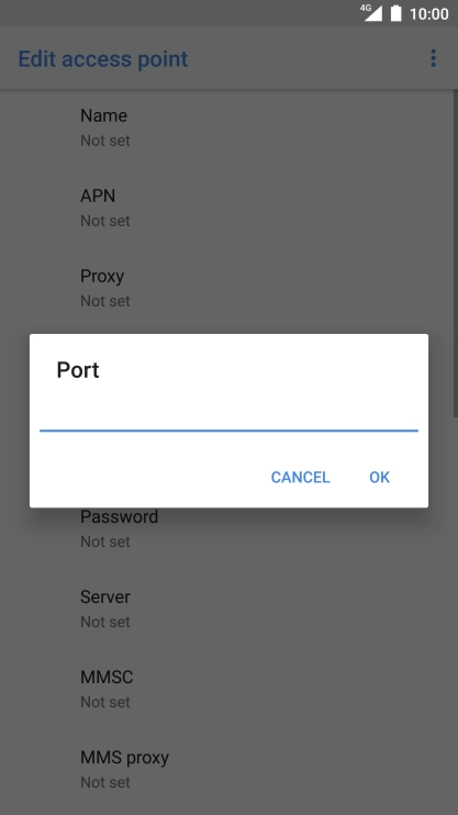 Key in 8080 and press OK.