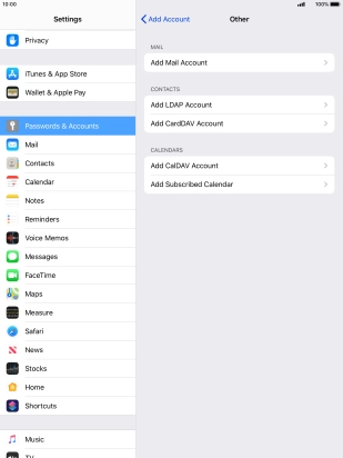 Press Add Mail Account.